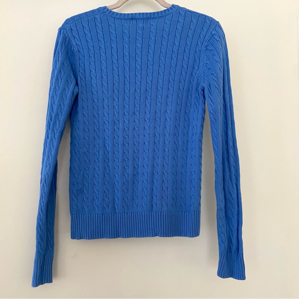 VTG Lilly Pulitzer Cable Knit Crew Neck Sweater Size Medium Blue Preppy Tennis - Picture 8 of 13